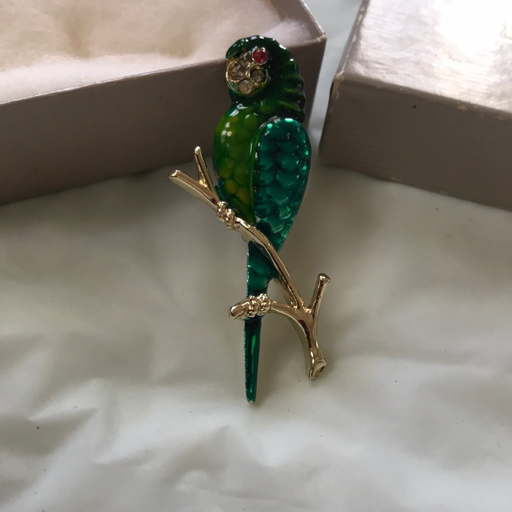 True vintage Avon parrot pin brooch